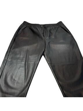 Banana Republic Black Faux Leather Pleated Dress Pants Size S